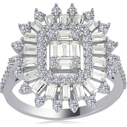 Trendy For Woman 925 Summer Fashion Jewelry Zircon Hoop Gift Cute Accessories High Quality Retro Crystal Ring Swarovski