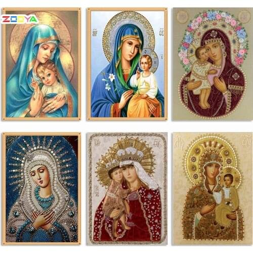 Zooya 5D Diamond Painting Cross Stitch 6 Picture Religion Icon Diamond Embroidery Mosaic New Year Decoration Gift Handmake 6Zj05