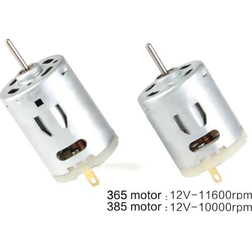 1Pcs 365 / 385 DC Motor Large Torque DC 12V 11600RPM/10000RPM Motor Blower/Hot Air Gun/Small Electric Drill Motor