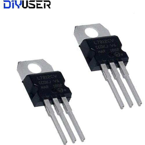 10PCS L7812CV TO-220 L7812 LM7812 7812 Positive-Voltage Regulators