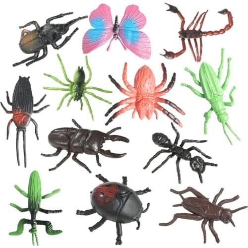 12pcs Realistic Insects Figures Lifelike Animal Figurines Toys Educational Learning Toys Birthday Gift Insects Toy Birthday Gift