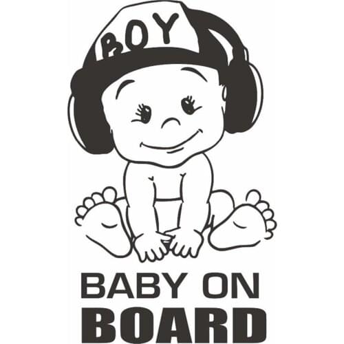 12x18cm Baby On Board Vinyl Sticker Car Decal Sticker For Car Window Funny Cute Cool Boy Design Waterproof New TA126