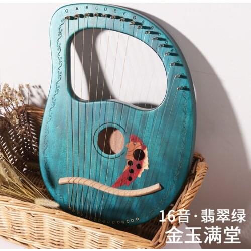 16-string Lyre Harp 16 Strings Piano Harp Wooden Mahogany Musical Instrument Lyre Harp With Tuning Wrench Spare Strings