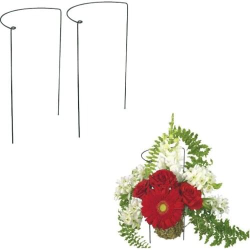 2Pcs Half Round Plant Support Steel Rust Semi-Circular Plant Border Support Wire Hoop Plant Support Frame Garden device