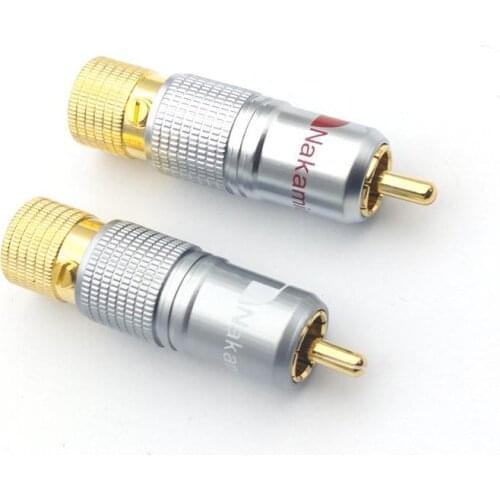 20pcs Nakamichi Pure Copper RCA Non solder plug Connector RCA Coaxial Connector Socket Adapter