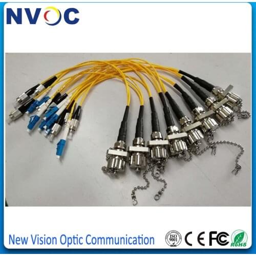 4Pcs/Lot,2Cores,ODC Square Type (Female) to LC/UPC 1M Outdoor Fiber Optic Armored Cable Patch cord ODC-LC UPC Fiber PLUG/SOCKET