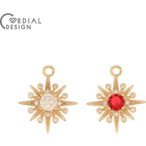 Cordial Design 50Pcs 18*21MM Jewelry Accessories/Pendant/Flower Shape/DIY Jewelry Making/Earring Findings/Hand Made/CZ Charms