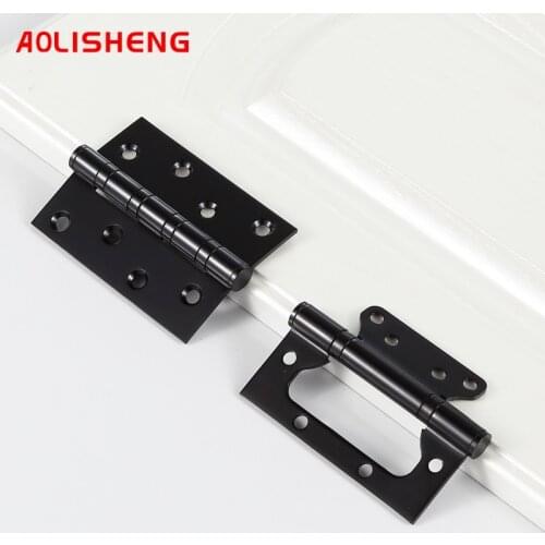 AOLISHENG Stainless Steel 4 Inch Hinge 3mm Thickness Precision Furniture Hardware 180 Degree Wooden Door Small Folding 1Pcs