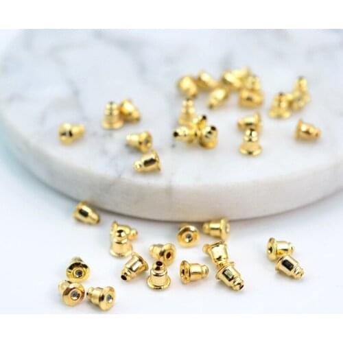 100pcs Metal Plating Bullet Earplugs Earplugs Basic Accessories DIY Handmade Earrings Earrings Materials Jewelry Accessories