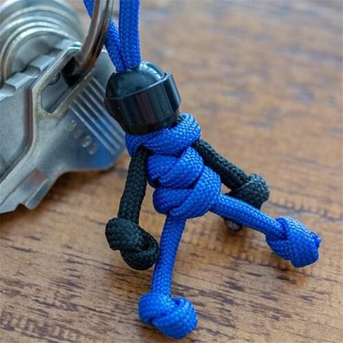 Cute Building block Keychain Biker helmet Pendant Keychain Braided Rope Paracord Buddy Bag Hanging Backpack Doll Toy