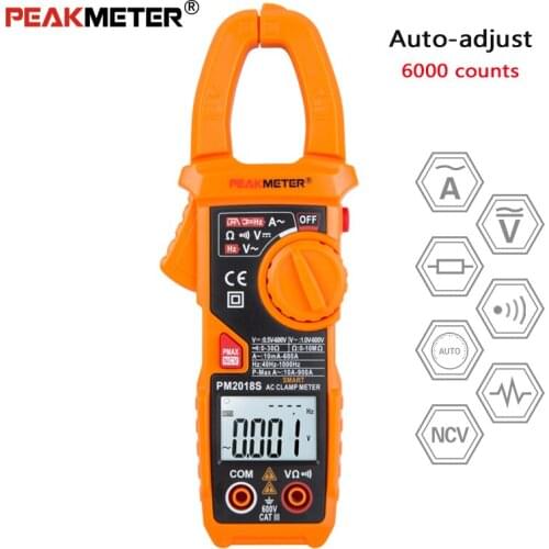 PEAKMETER PM2018S intelligent digital clamp meter automatic adjustment multimeter AC current resistance continuity tester