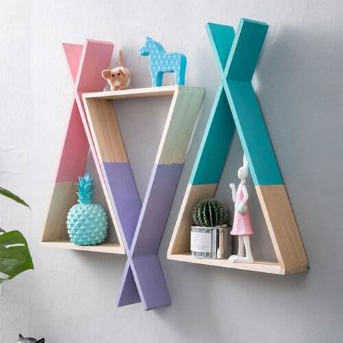 Nordic Wooden Fork Storage Shelf Decorative For Kids Room Wall Shelf Home Living Room Wall Hanging Storage And Finishing