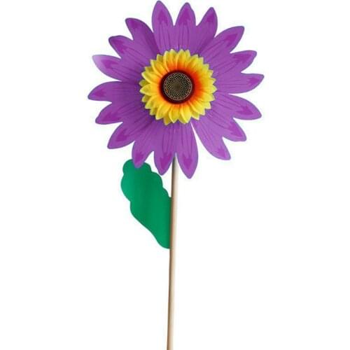 Wood Sunflower Windmill Wind Spinner Pinwheels Home Garden Yard Decoration Kids