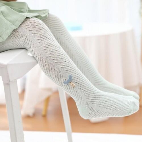 Kids Girls Cotton Pantyhose Toddler Children Summer Princess Knit White Tights Newborn Infant Thin Mesh Pants Baby Accessories