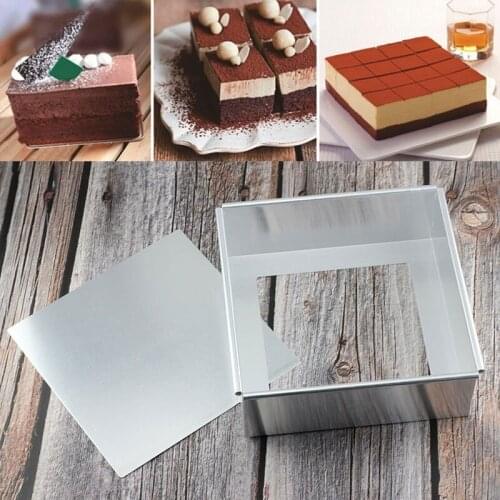 1Pc Stainless Steel Square Shape Cheese Mousse Cake Baking Mold Sugarcraft Pastry Cookie Bakeware Kitchen Baking Tools