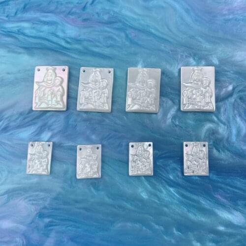 Hot Virgin Mary Jesus Necklace Pendant Charms Diy Jewelry Natural Mother Of Pearl Shell Make Accessories