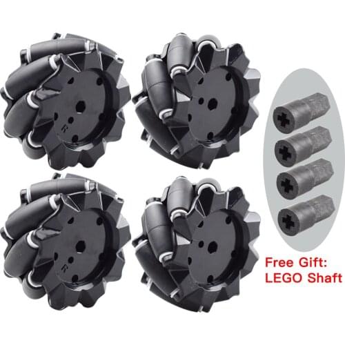 4pcs/set 80mm Mecanum Wheel Universal Omnidirectional Wheel for Legoing Smart Car Robot Parts DIY Building Block Tire Toy