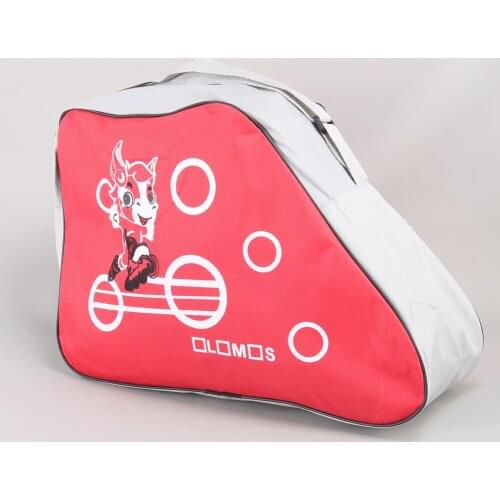 Fashionable Printed Portable Skating Shoes Storage Bag Adjustable Shoulder Strap Storage Organizer Roller Skate Storage Bag (Red