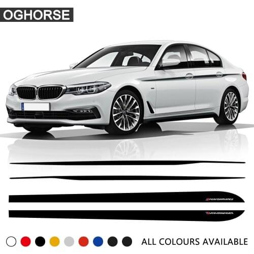 Set M Performance Door Side Stripe Sticker Decal Waist Line Racing Body Decal Decoration for BMW 5 Series G30 G31 Accessories