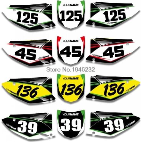 NICECNC Custom Number Plate Sticker Decal & Backgrounds Graphics For Kawasaki KX250F KXF250 2009 2010 2011 2012 KX 250F KXF 250