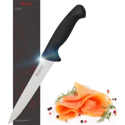 Sedge Boning Knife - SP Series - German HC stainless steel Fillet Kitchen Chefs Knife - Non-slip Ergonomic Black Handle - 7