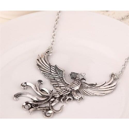 Movie Horcrux Locket Necklace The Phoenix Pendant Vintage Persoanlity Pendant Wholesale 24pcs/lot