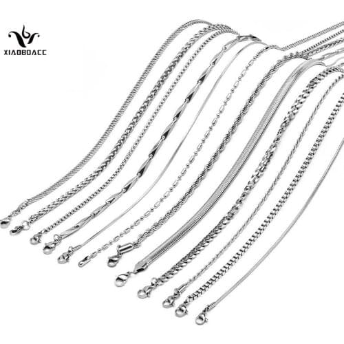 XiaoboACC 2021 Fashion Man Necklace Korean Fashion Cuban Link Chain Titanium Steel Mens Neck Chain Wholesale