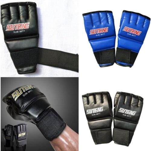 1 Pair Boxing Gloves Sport Men Half Finger Muay Thai Gloves MMA Kick Boxing Training Mittens Cool Gloves