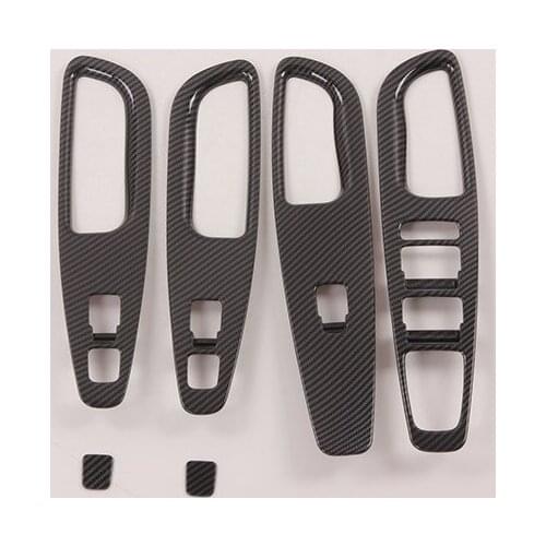 Applicable for 2019 Shengda imported car - ABS black carbon fiber pattern armrest frame - high configuration glass switch