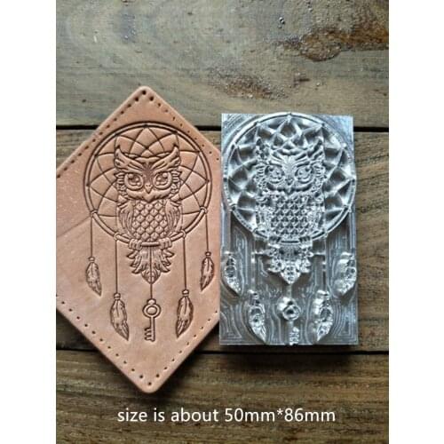 Hand-work unique design leather working tools carving punches stamp craft tools- 3D dreamcatcher owl pattern