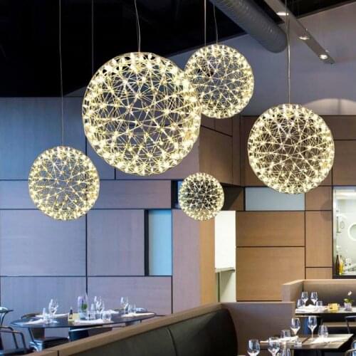 Modern Rainmond Firework Pendant Lights Bar Light g4 LED Stainless Steel Ball Pendant Lamp for Bar/Restaurant Lamparas Lustre