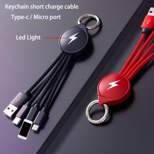 Short Type-c Usb Cable For Huawei Mate20 Honor20 Keychain Multi Fast Charge Cable For Samsung Note8 S10 Micro Usb Wire For Oppo