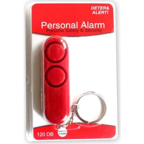 New fashion personal security keychain bag pendant 120dB anti-riot device dual speakers loud alarm