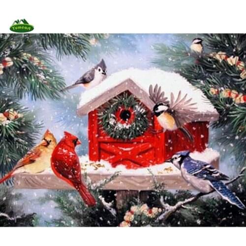 YUMEART 5D DIY Diamond embroidery birds house diamond painting Cross Stitch full square Rhinestone mosaic home decoration