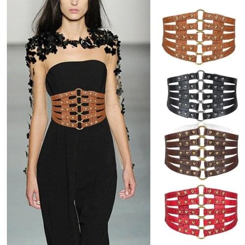 Women Wild Belts Fashion Elastic Band Girdle Wide Corsets Belts For Women High Waist Slim Girdle Belt Hollow