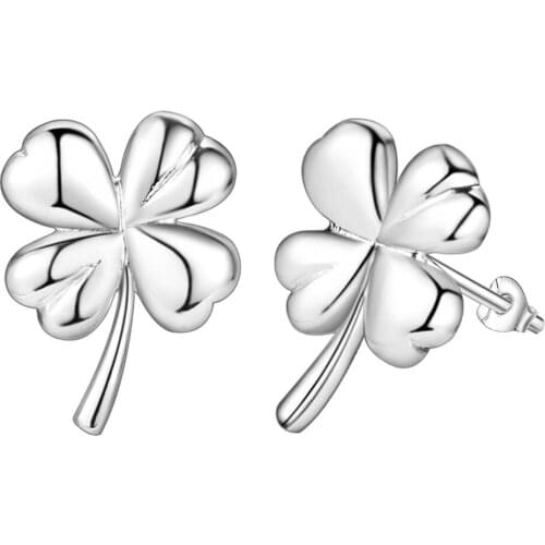 Clover shape simple high quality free shipping Silver Earrings for women fashion jewelry earrings /EPCDGVGU IXROGHTW