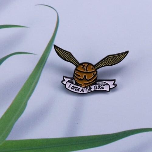 The Golden Snitch Enamel Pin A Golden Ball The Size Of A Large Walnut With Wings Brooch Cute badge