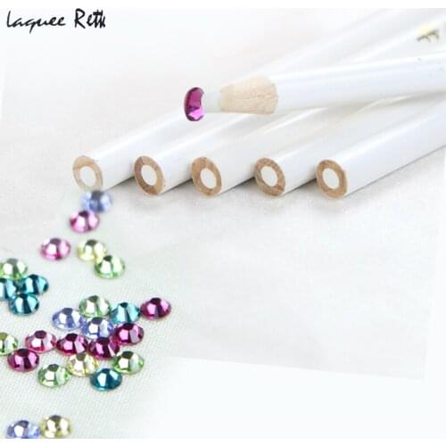High Quality 10PCS 3D Design White Nail Art Salon Rhinestones Gems Picking Painter Pencil Pen dot Dotting Tool