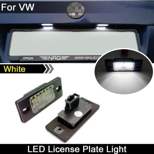 2Pcs For VW Golf5 Passat Touareg TiguanBora Saloon For Porsche Cayenne 955 957 White LED License Plate Light Number Plate Lamp