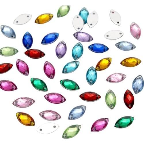 200pcs/lot 5*10mm multi color optionsSew On Rhinestone Acrylic Flatback Stones For Clothes Dress Decorations D1104