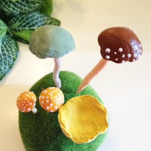 25Pcs/yellow mushrooms mint/fairy garden gnome/moss terrarium home decor/crafts/bonsai/bottle garden/miniatures/desk decor/ DIY