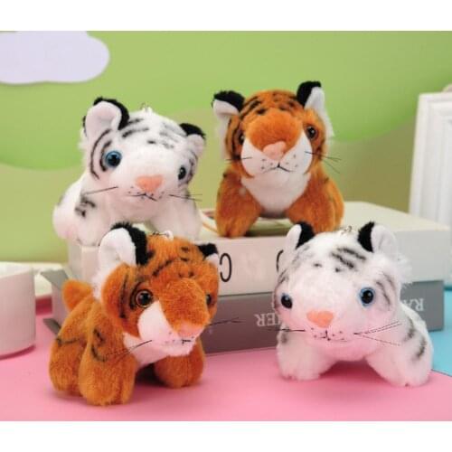 Lovely Baby Tiger Keychain Plush Pendant Zero Wallet Cute Key Chain White Doll Puppet Bag Hanging Decoration Keyring Fashion