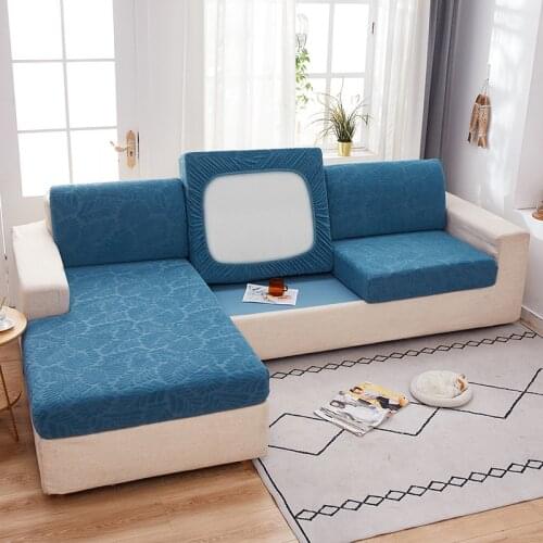Jacquard Sofa Cushion Cover Thick Sofa Covers Chaise Longue Elastic Sofa Seat Cover Protector Corner Fabric Sofa Cover Home