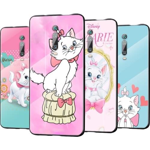 Tempered Glass Cover Disney Cute Marie Cat For Xiaomi Redmi K40 K30 K20 Pro Plus 9T 9C 9A 9 8A 7 Shockproof Phone Case