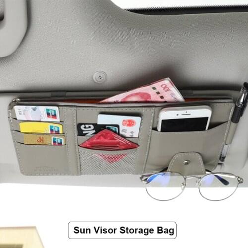 Car Sun Visor Card Holder Organizer Storage Box For Hyundai solaris Verna sonata elantra KIA RIO Ceed Sportage R