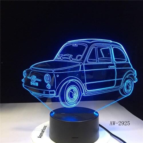 Cool Car 3D Night Light 7 Colors LED Table lamp Touch Switch USB Desk Lamp Kids Sleeping Light Toy Birthday Gift AW-2925
