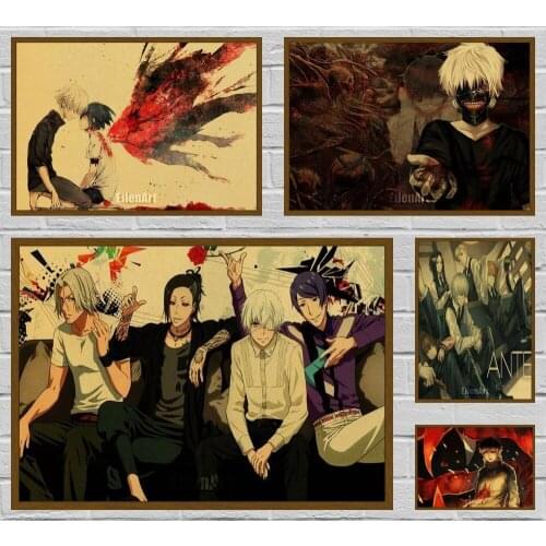 Hot Tokyo Ghoul Anime Posters Kraft Paper Vintage Poster Prints Clear Image Art Painting Bar Wall Decor Modern 42X30cm