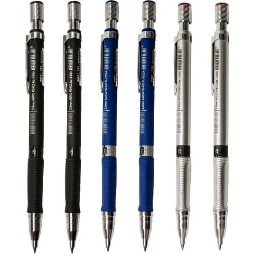 Mechanical Pencil 2mm Set Automatic Pencils with 12PCS Gray/Colorful 2B HB Lead Refills for Drawing Writing Tools Stationery