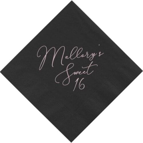 Sweet 16 Birthday - Personalized Birthday Napkins |Milestone Birthday | Sweet 16 Party | Sweet 16 Party Decor |Sweet 16 Napkins