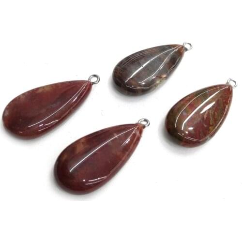 Natural Stone Picasso jades Pendants Water drop shape Exquisite charm for Jewelry Making Diy necklace accessories Size 16x35 mm